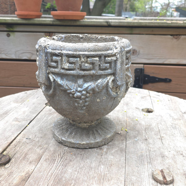 Small Cast Cement Garden Urn