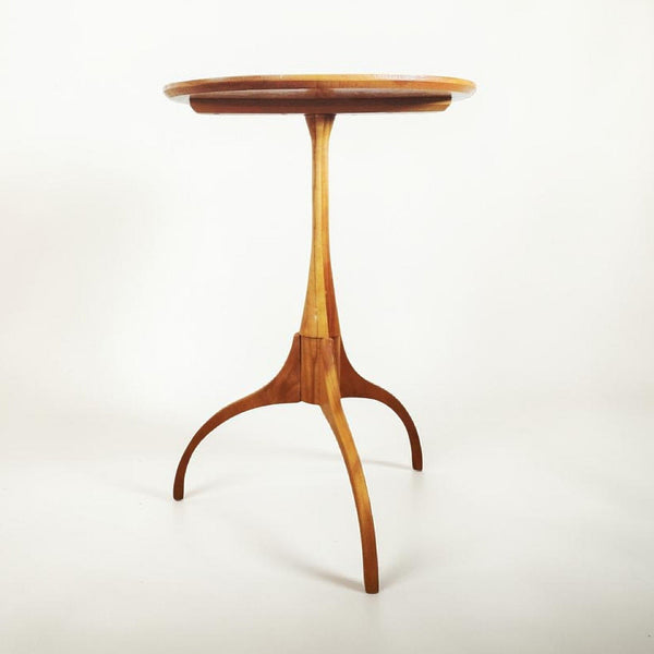 Artisan Made Cherry Wood Shaker Style Candlestand Side Table