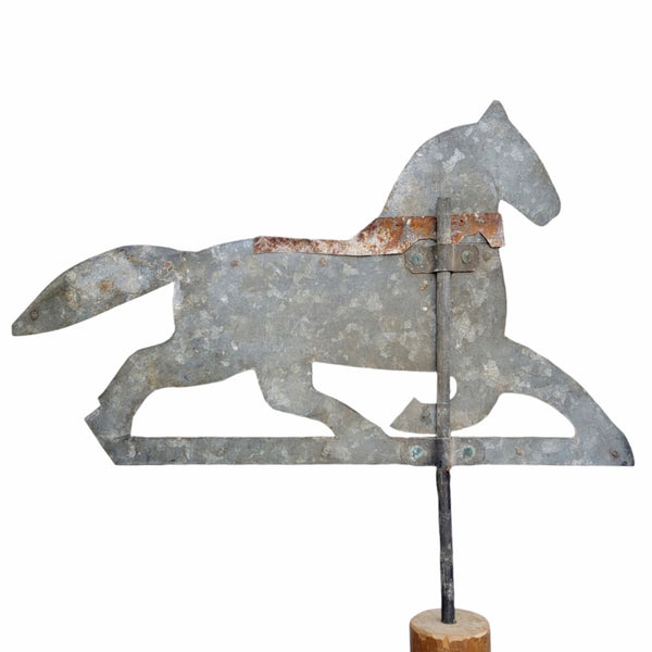 Antique Sheet Metal Horse Weathervane With Stand