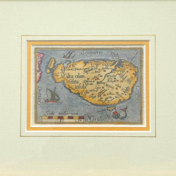 Antique Map of Malta By Ortelius From his Miniature Atlas The Epitome Theatri Orteliani