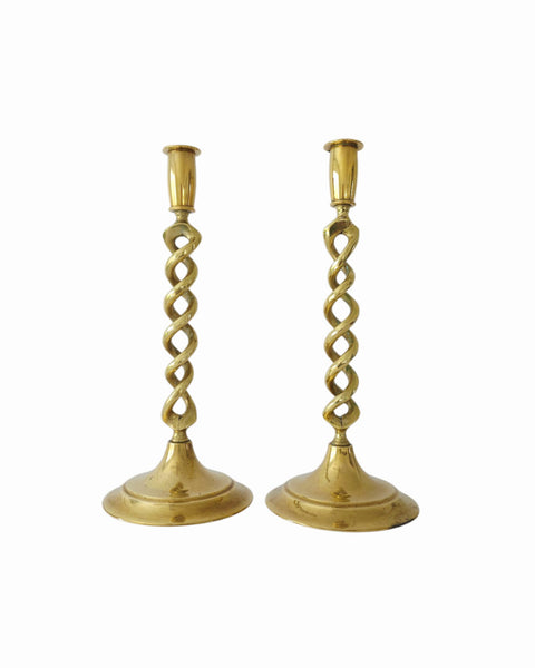 Brass Barleytwist Candlesticks