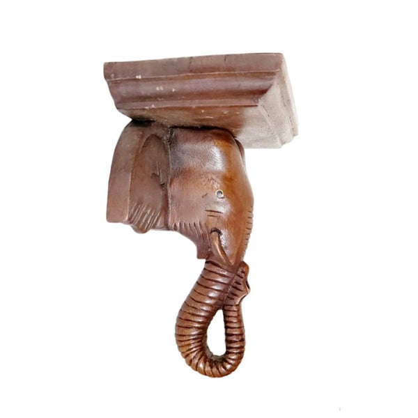 Carved Wood Elephant Sconces