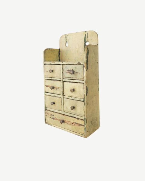 Antique Primitive Five Drawer Small Spice Cabinet