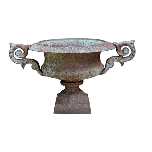 Antique Cast Iron Medici Style Flower Urn