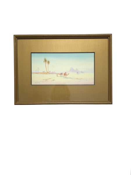 19th Century Egyptian Oasis Watercolour Alfred Calvert
