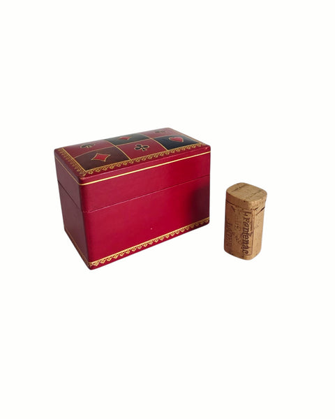Leather Card Case With Cards & Cork With Dice