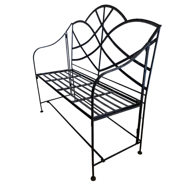 Mid Century Regency Style Cast Iron 'Foldable' Bench