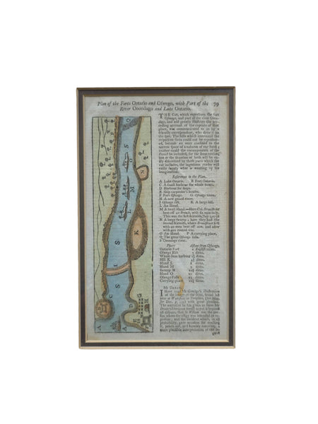 Antique Framed Map 'Plan of the Forts Ontario and Oliwego'
