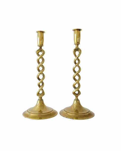 Brass Barleytwist Candlesticks
