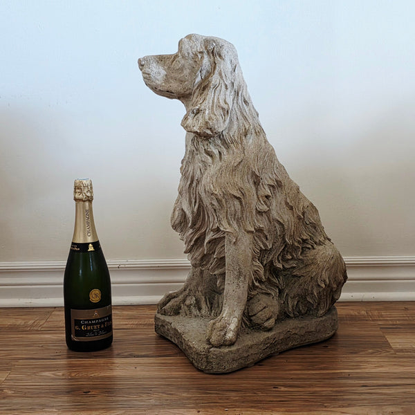 Cast Concrete Spaniel Or Small Setter Statuary