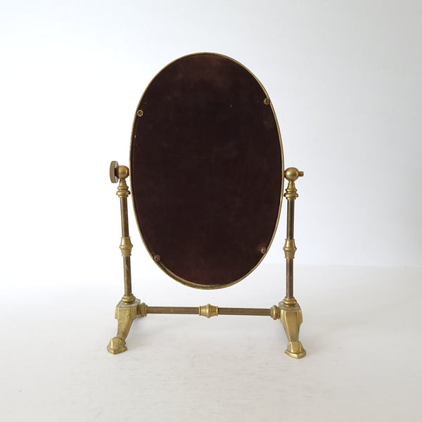 Brass Table Top Oval Mirror