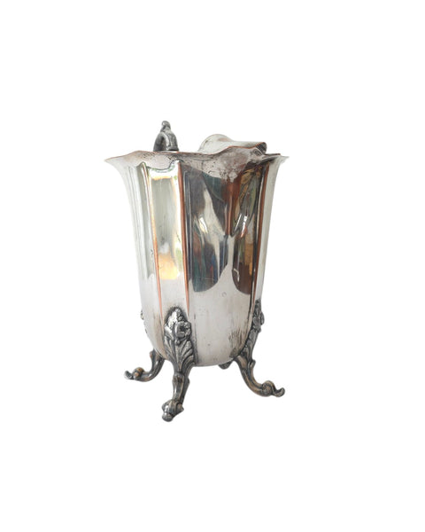 Vintage Footed Silver Over Copper Water Pitcher