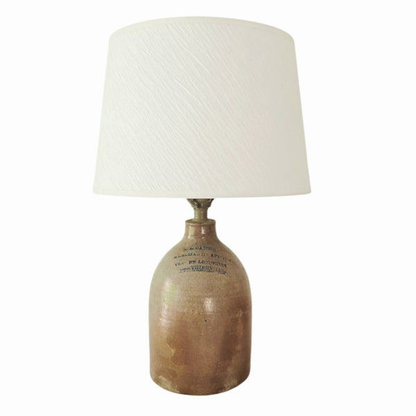 Antique Quebec 'Berthierville' Merchants Crock Lamp