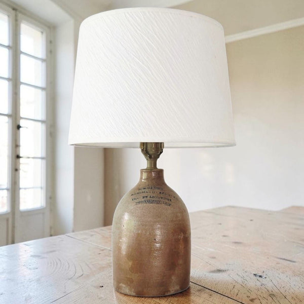 Antique Quebec 'Berthierville' Merchants Crock Lamp