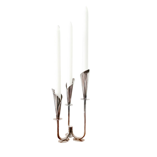 Danish Silver Calla Lily Candleholder