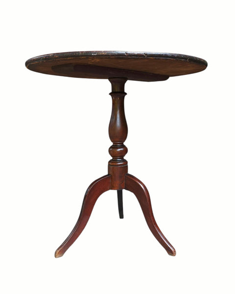 Antique Round Pedestal Side Table
