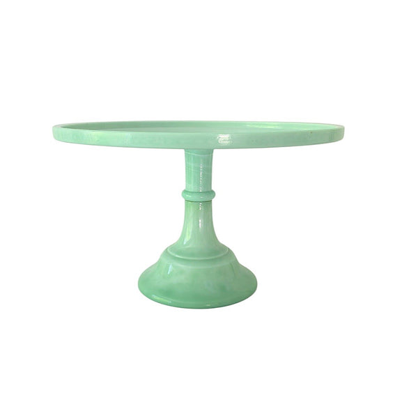 Mosser Glass Cake Plate In Jadeite Green