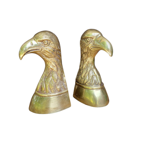 Cast Brass Decorative Eagle Head Bookends
