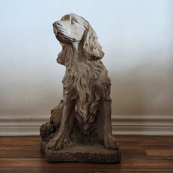 Cast Concrete Spaniel Or Small Setter Statuary