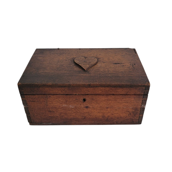 Folk Art Wood Box With Heart