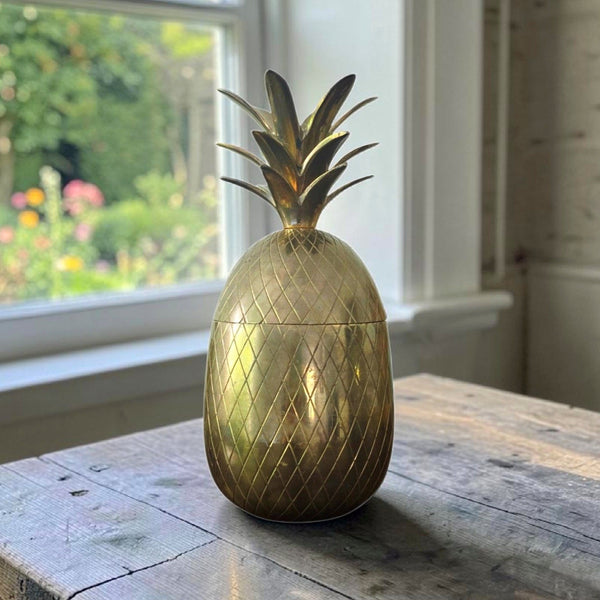 Hollywood Regency Brass Pineapple Ice Bucket Container