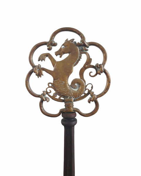 Oscar Bach Antique Seahorse Andirons