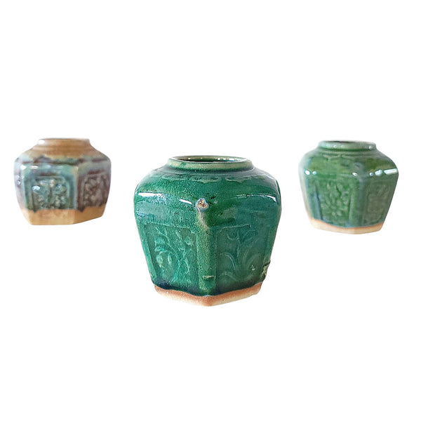 Jewel Tone Shihan Pottery Ginger Jars