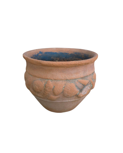 Terra Cotta Flower Cache Pot With Seashells