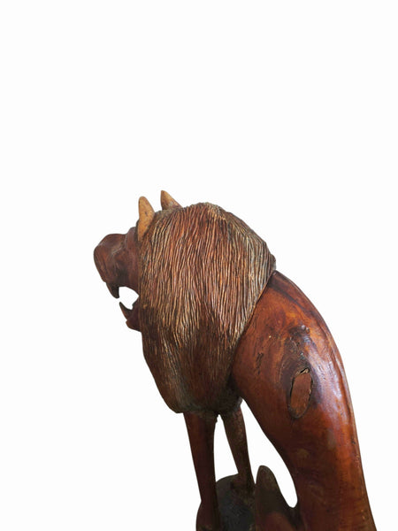 20th Century Quebec 38" Tall Floor Sculpture Folk Art Lion
