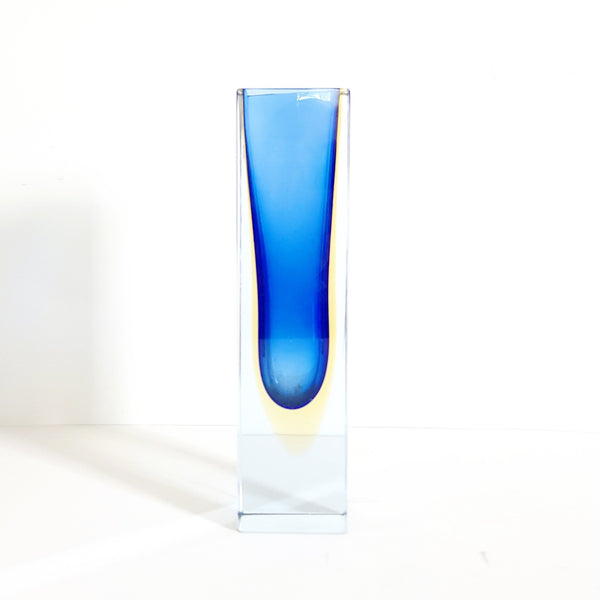 Murano Somerso Art Glass Block Vase