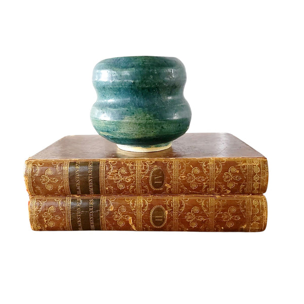 Green Shapely Small Pottery Pot