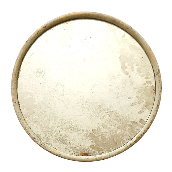 Antique Round Mirror Wonderful Patina Aged Glass