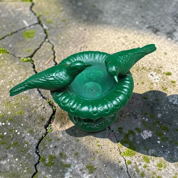 Vintage Heavy Cast Iron Table Top Small Bird Bath
