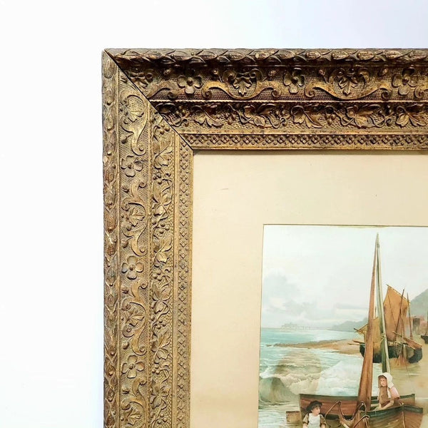 Antique Framed Seaside Watercolour