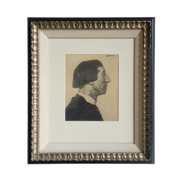 Antique Framed Watercolour Portrait