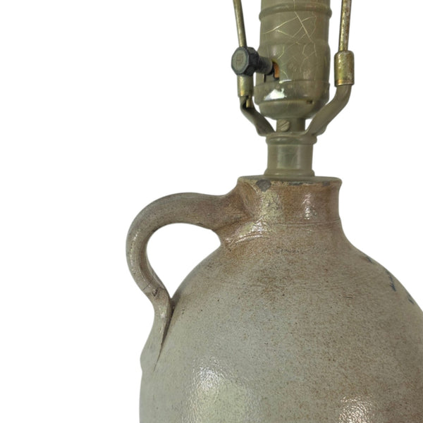 Antique Quebec 'Berthierville' Merchants Crock Lamp