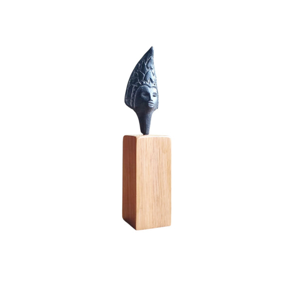 Carved Wood Beautiful African Bust