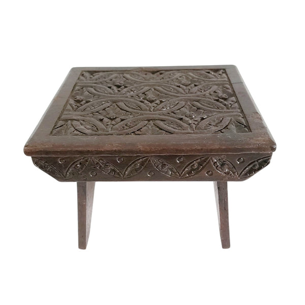 Antique Chip Carved Wee Stool