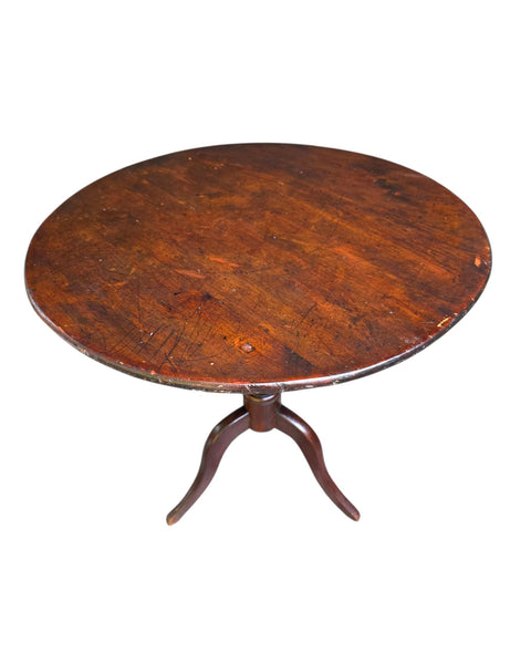 Antique Round Pedestal Side Table