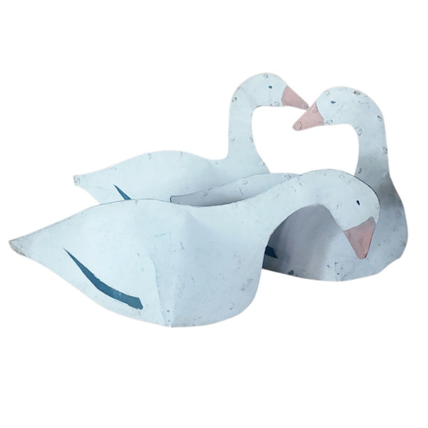 Trio Of Vintage Tin & Wood Snow Goose Decoys