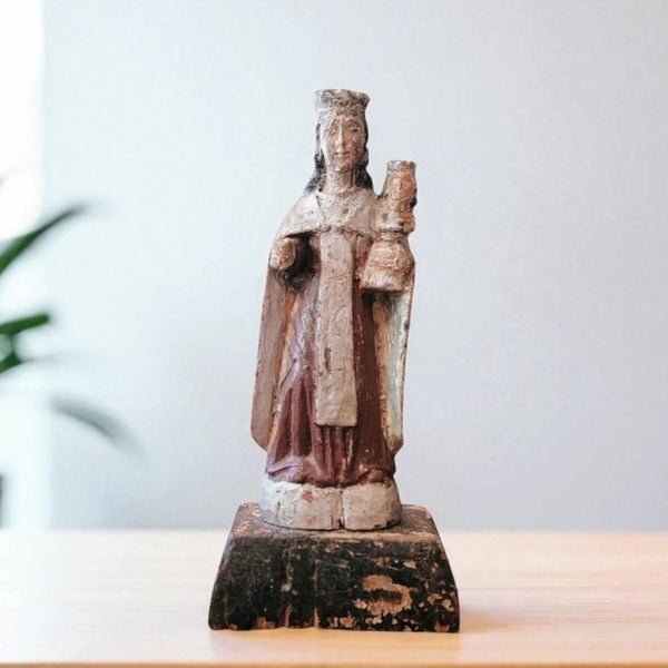 18th Century Santo Of Madonna & Child Puerto Rican