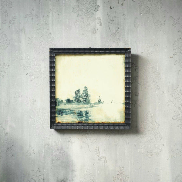 Antique Hand Painted Framed Tiles