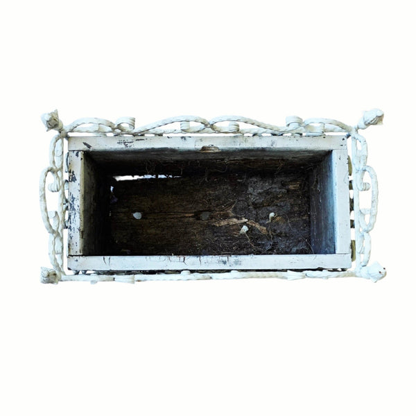 Cast Iron Planter With Wood Box Interior