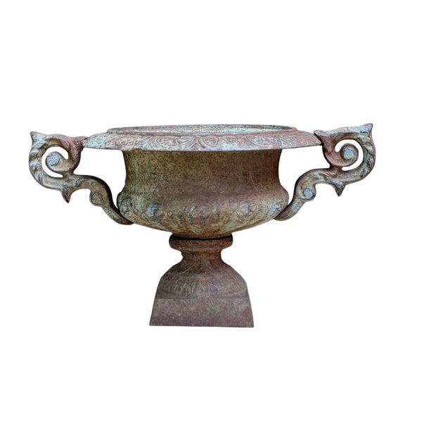 Antique Cast Iron Medici Style Flower Urn