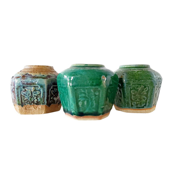 Jewel Tone Shihan Pottery Ginger Jars