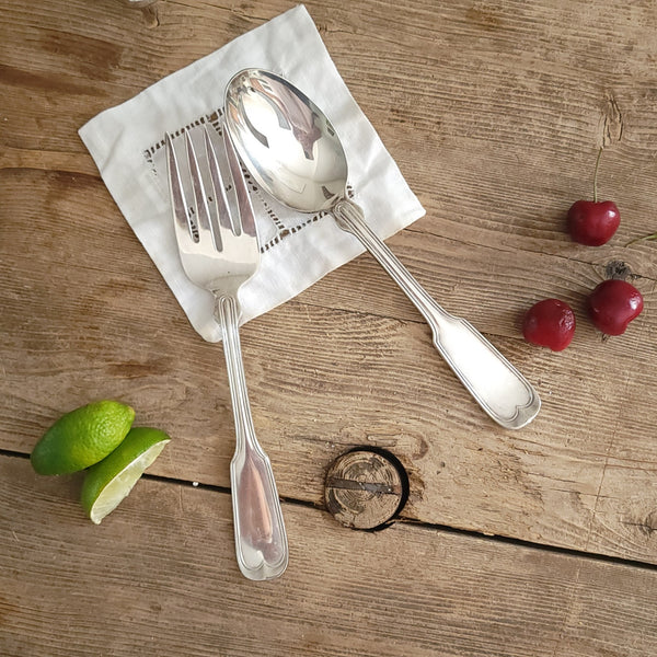 Classic Silver Serving Spoon & Fork