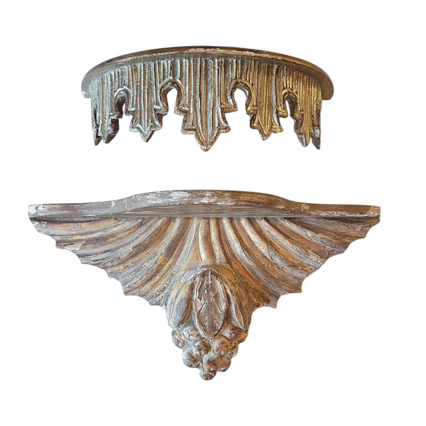 Antique Italian Gilt Wall Shelf Sconce