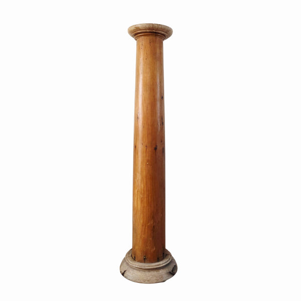 Antique Pine Pedestal Column