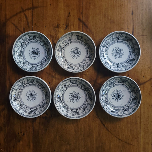 Antique Transferware Seashell 'Nantasket Clovelly' Bowls & Butter Pats