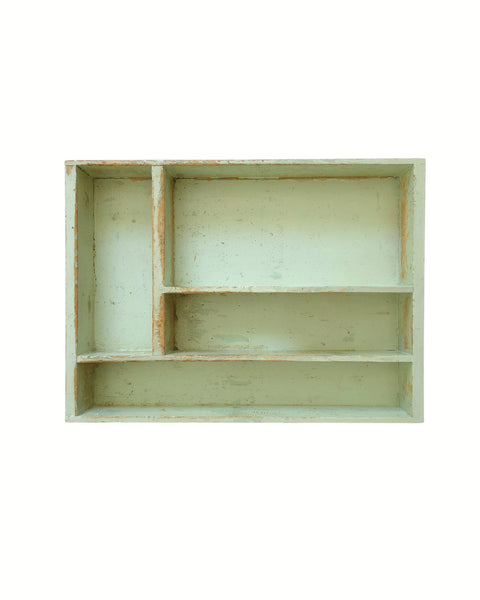 Wood Cutlery Tote In Green